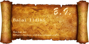 Balai Ildikó névjegykártya